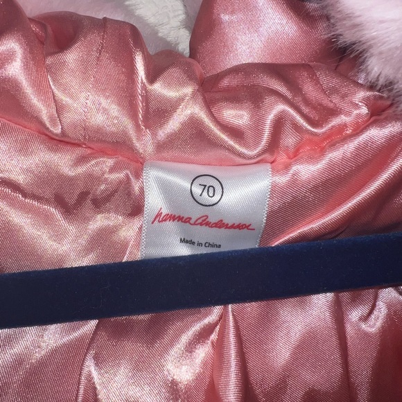 Hanna Anderson Fur Coat Faux soft Pink Size 70 6/12 months - Picture 4 of 7